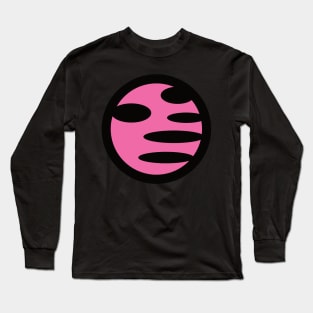 Hot Pink Abstract Fiery War Dragon Emblem Logo Design Long Sleeve T-Shirt